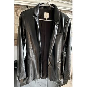 Joie Faux Leather Blazer Jacket